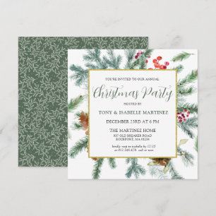 Invitation Soirée botanique de Noël rustique