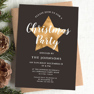 Invitation Soirée Brown Gold Star