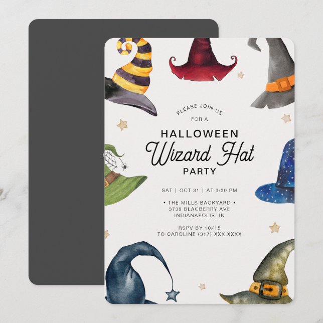 Invitation Soirée Casquette de l'Assistant Halloween moderne (Devant / Derrière)