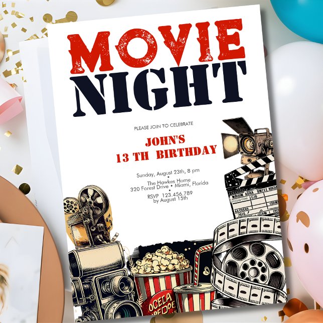Invitation Soirée cinéma (Créateur téléchargé)