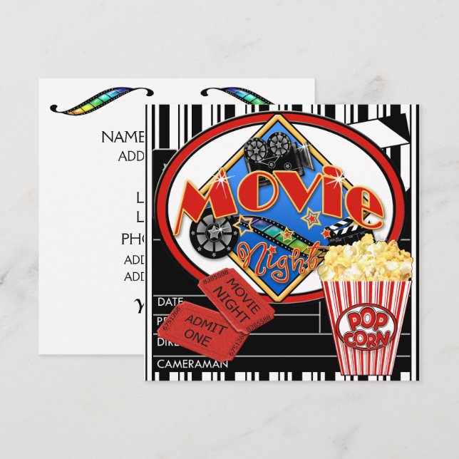 Invitation Soirée cinéma (Devant / Derrière)