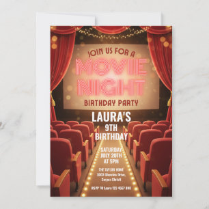 Invitation Soirée Cinéma Anniversaire Fête