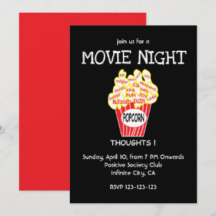 Invitation Soirée cinéma au popcorn