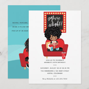 Invitation Soirée cinéma entre filles afro-américaines