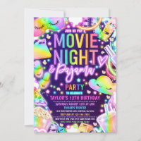 Soirée cinéma Pajama Neon Rainbow Anniversaire Par