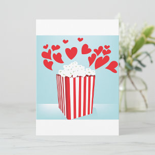 Invitation Soirée cinéma Popcorn et Cœurs
