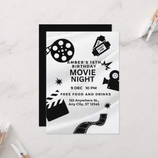 Invitation "Soirée cinéma pour un Sweet 16"