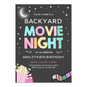 Invitations Faire Part Soiree Cinema Zazzle Ca