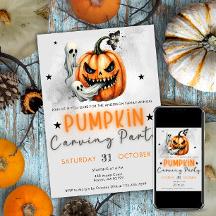Invitation Soirée Citrouille D'Halloween Pour Adultes