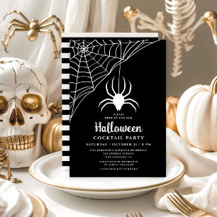 Invitation Soirée Cocktail de l'Araignée Noire mignonne Hallo
