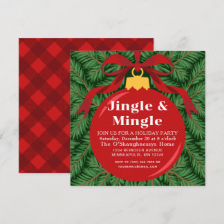 Invitation Soirée Cocktail de Noël Jingle And Mingle