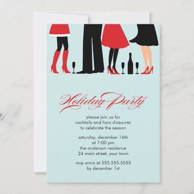 Invitation Soirée Cocktail de Vacances (Devant)