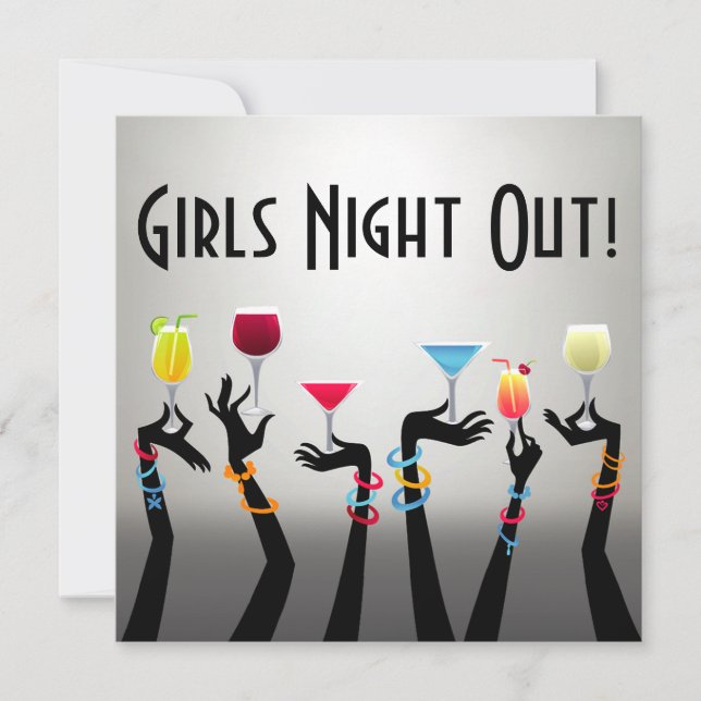 Invitation Soirée Cocktail entre Filles (Devant)