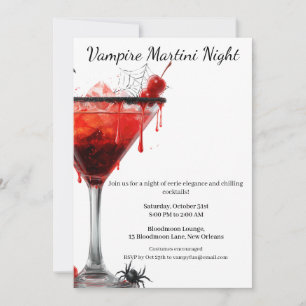 Invitation Soirée Cocktail Halloween   Martini Vampire