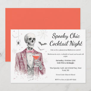 Invitation Soirée Cocktail Halloween Nuit Chic et Surnature