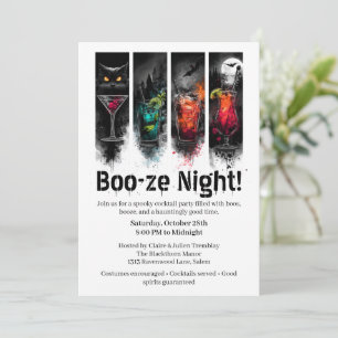 Invitation Soirée Cocktail Halloween   Nuit de Boo-ze
