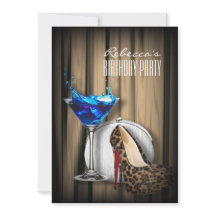 soirée cocktail leopard stilettos blue martini