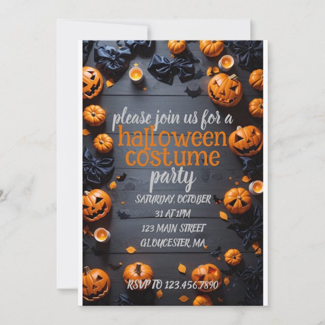 Invitation Soirée costumée d'Halloween (Devant)