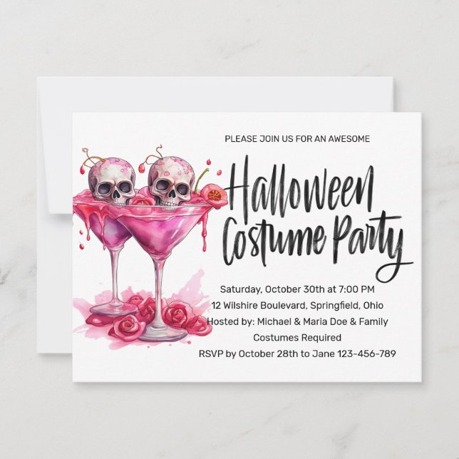 Invitation Soirée costumée d'Halloween (Devant)