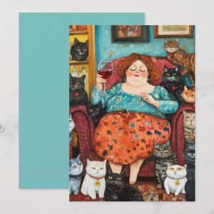 Invitation Soirée cosy avec dame sans chats