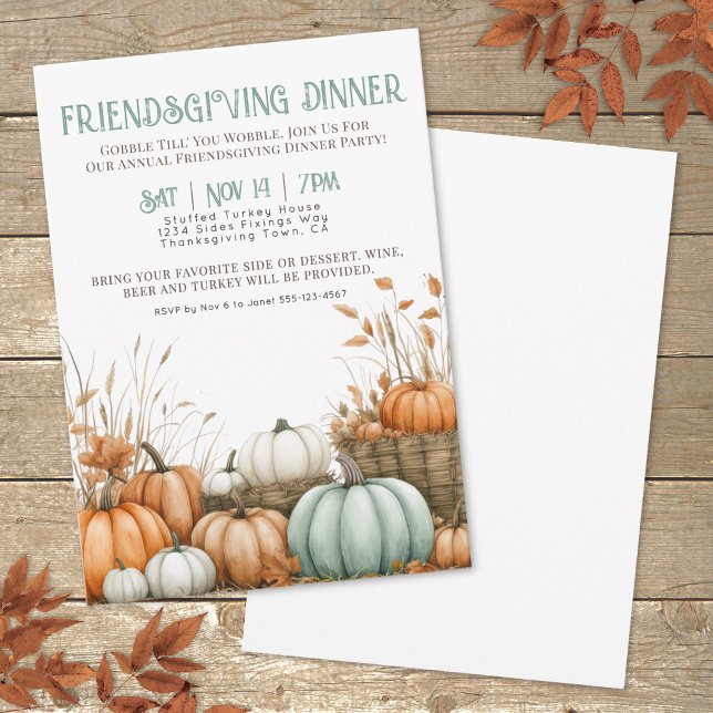 Invitation Soirée d'Action de grâce Soirée d'Action d'Ami (Thanksgiving Dinner Friendsgiving Party Invitation)