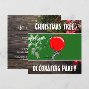 Invitation Soirée d'amarrage de l'arbre de Noël rustique Fê