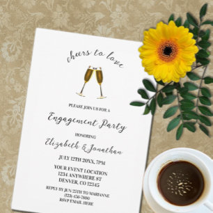Invitation Soirée d'amour pour les lunettes de champagne