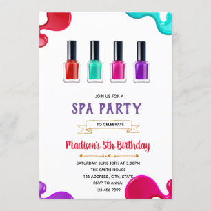 Invitation Soirée d'anniversaire à l'ongle mignon