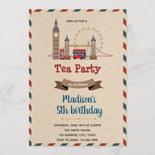 Invitation Soirée d'anniversaire à thème en anglais