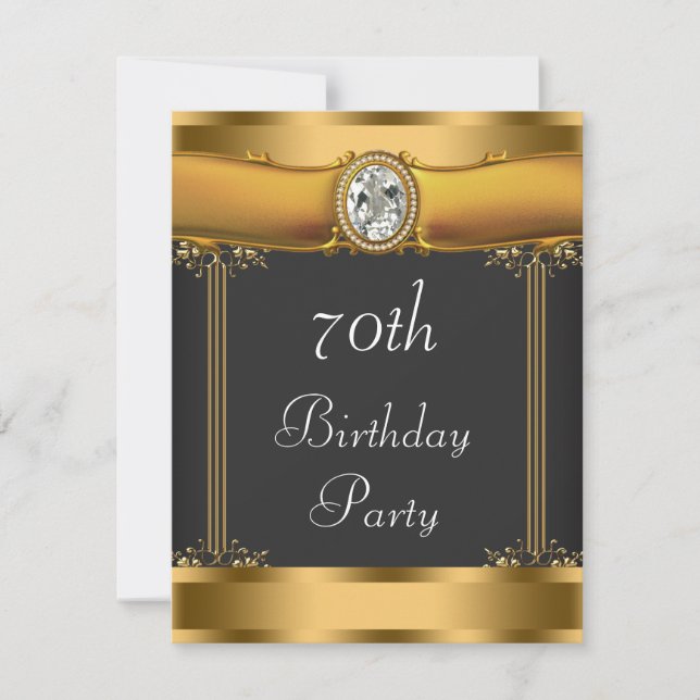 Invitation Soirée d'anniversaire Art déco (Devant)