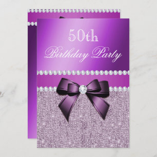 Invitation Soirée d'anniversaire charmant et violet