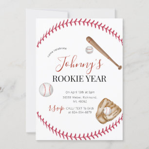 Invitation Soirée d'anniversaire de base-ball simple