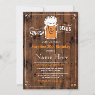 Invitation Soirée d'anniversaire de bière et bière TOUT ÂGE B