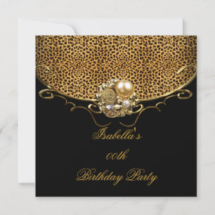 Invitation Soirée d'Anniversaire de Black Leopard Gold
