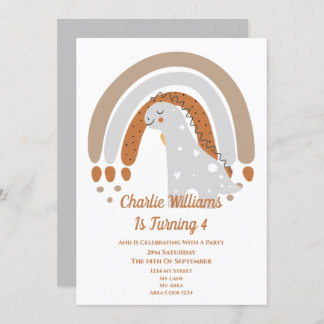 Invitation Soirée d'anniversaire de Cute Dinosaur