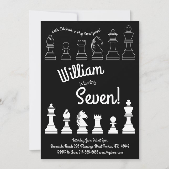 Invitation Soirée d'Anniversaire de enfant des Jeux de la Com (Devant)