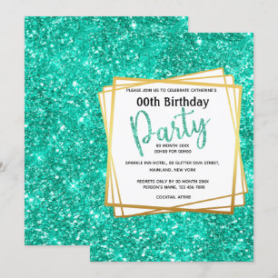 Invitation Soirée d'anniversaire de parties scintillant d'or