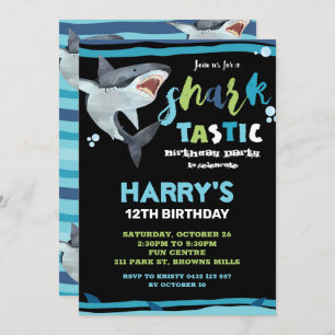 Invitation Soirée d'anniversaire de requin - Tastic