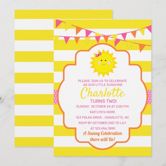 Invitation Soirée d'anniversaire du dimanche (Devant / Derrière)