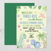 Soirée d'anniversaire du garçon Cute Dino