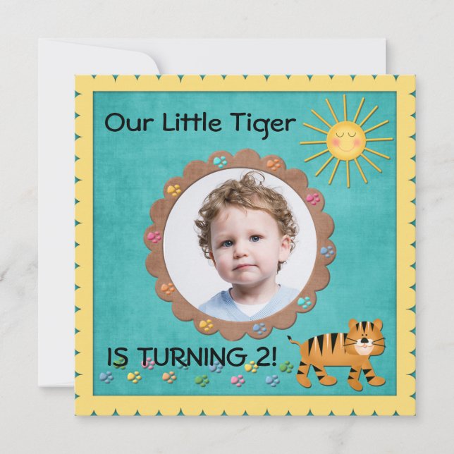 Invitation Soirée d'anniversaire du petit tigre (Devant)
