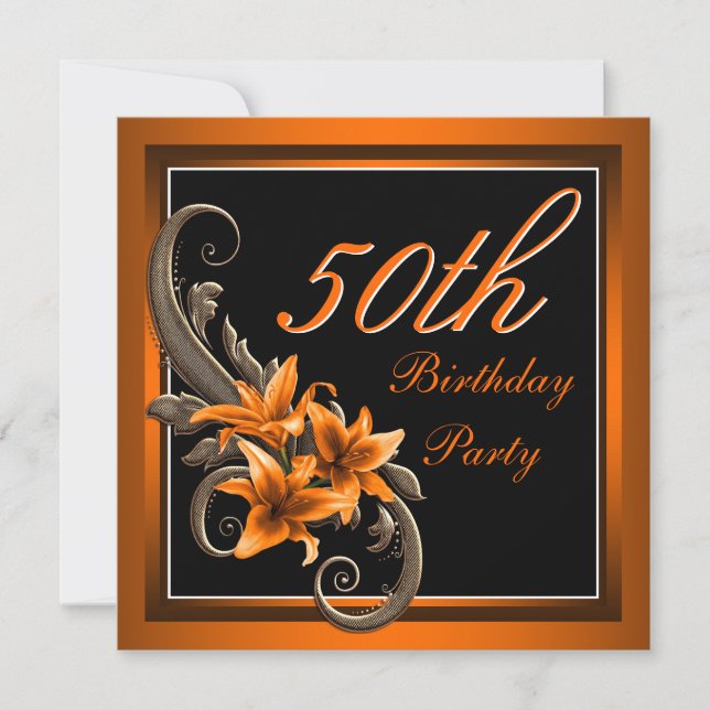 Invitation Soirée d'Anniversaire du Tigre noir et orange (Devant)