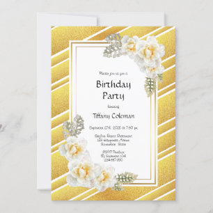 Invitation Soirée d'Anniversaire Elegant Rose Gold