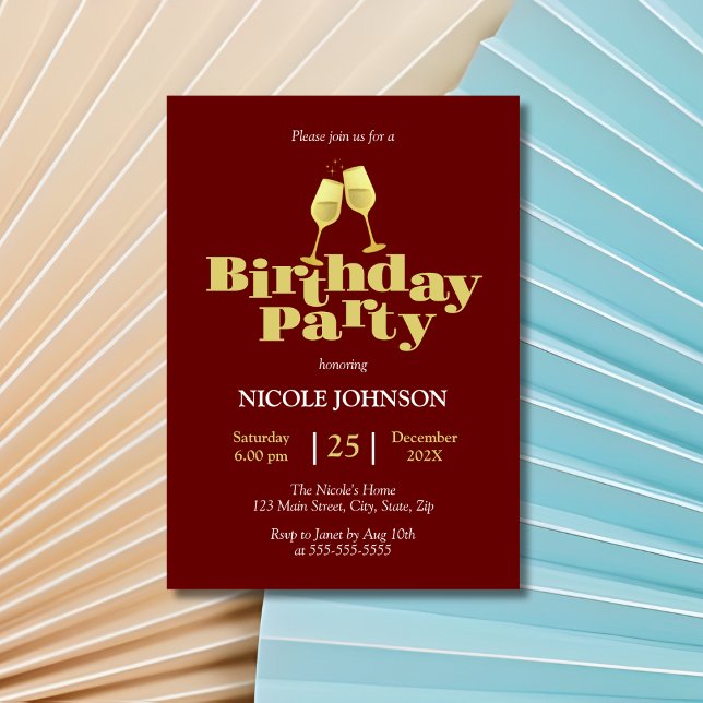 Invitation Soirée d'Anniversaire en Bourgogne (Créateur téléchargé)