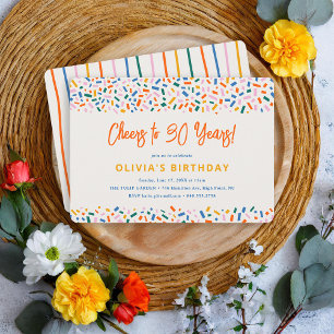 Invitation Soirée d'anniversaire festive de 30 ans