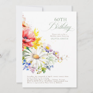 Invitation Soirée d'anniversaire fleur sauvage
