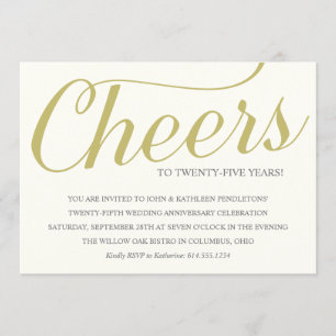 Invitation Soirée d'anniversaire Mariage de 25 ans