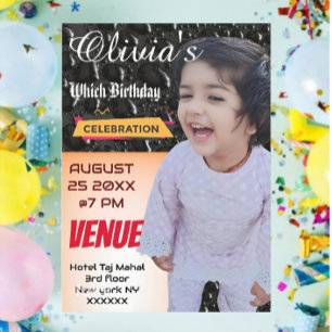Invitation Soirée d'anniversaire moderne et élégante Tous les