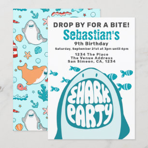 Invitation Soirée d'anniversaire personnalisée pour le requin