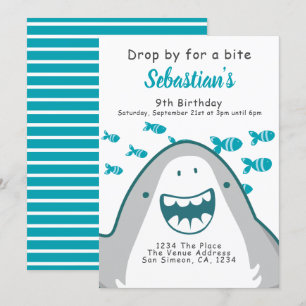 Invitation Soirée d'anniversaire personnalisée pour le requin